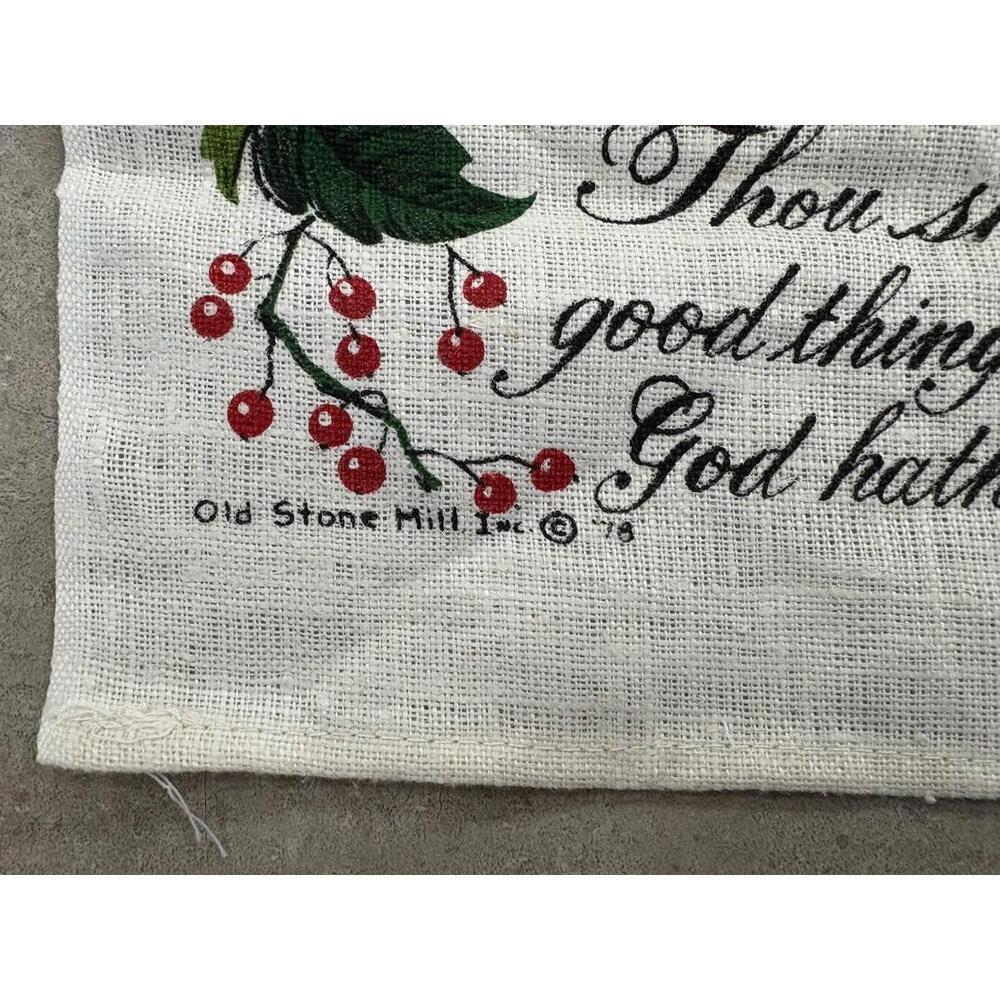 Vintage Old Stone Mill 1980 Calendar Tea Towel Linen Fruit and Vegetables - Picture 2 of 4